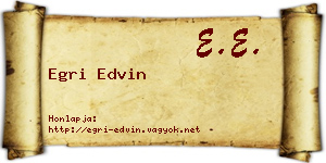Egri Edvin névjegykártya